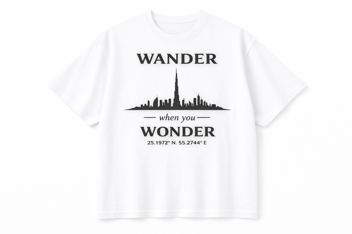 WANDER—DUBAI Burj Khalifa Coordinates Tee