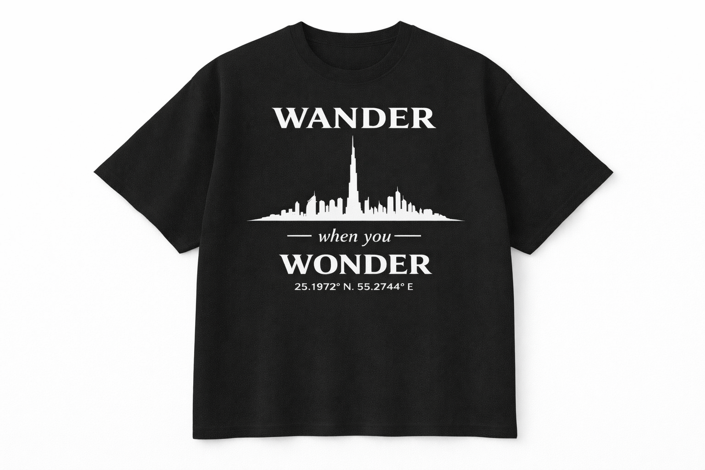 WANDER—DUBAI Burj Khalifa Coordinates Tee
